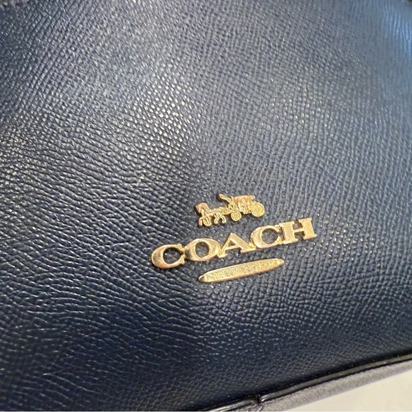 COACH Jordan Navy Blue Leather Backpack  Gold Hardware F76624 NWOT - Picture 5 of 15